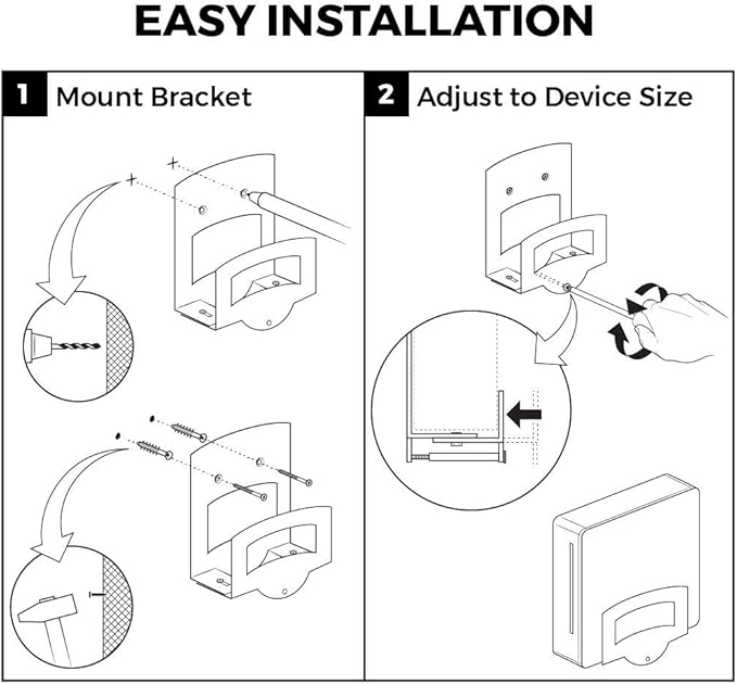 HumanCentric Cable Box and Modem Mount, Adjustable Wall Mount - Image 5