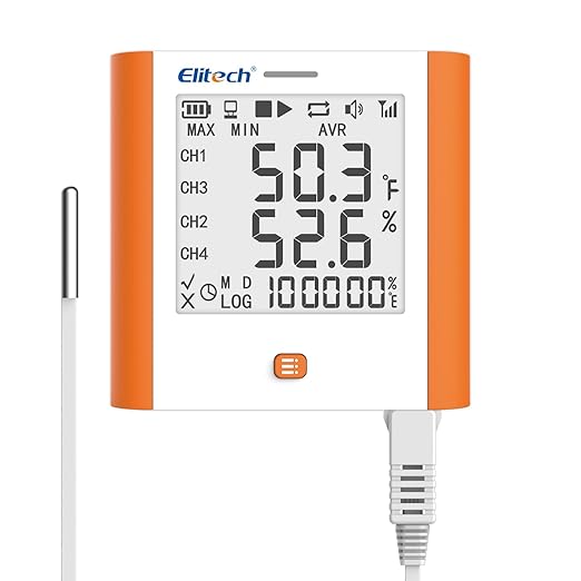 Elitech Digital Temperature Humidity Data Logger Medical Refrigerator by Elitech