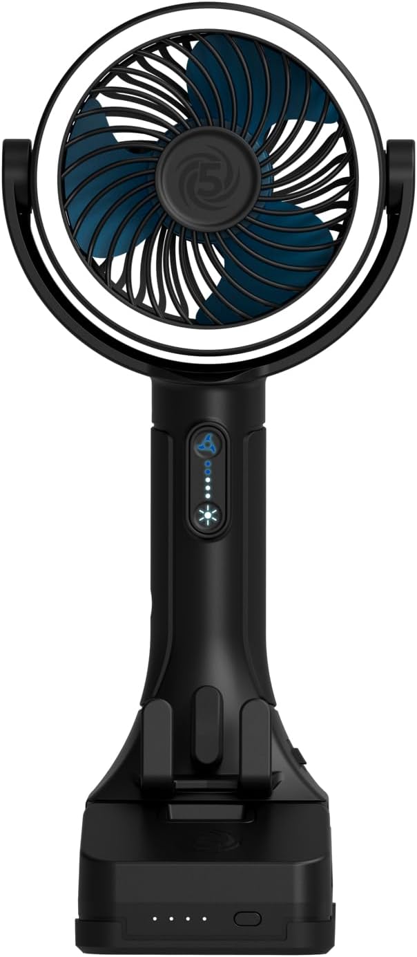 CANE5 AirLux Pro, Portable Fan, 180-Degree Tilt Head, 5 Speeds, 18MPH Wind by CANE5