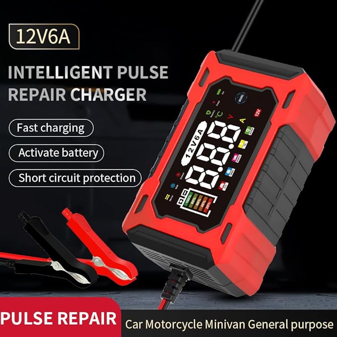 6-Amp 12V Smart Car Battery Charger, Battery Maintainer Trickle Charger - Image 7