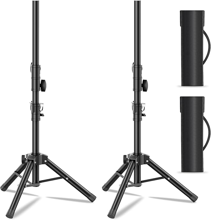 Small Speaker Stands 2 Pack, 24-50 Inch Height Adjustable Speaker Tripod Stand by FutrueWolker
