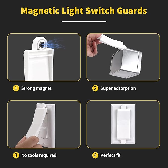 Magnetic Light Switch Guard Cover- PSZEZNZ Light Switch Outlet Covers - Image 3