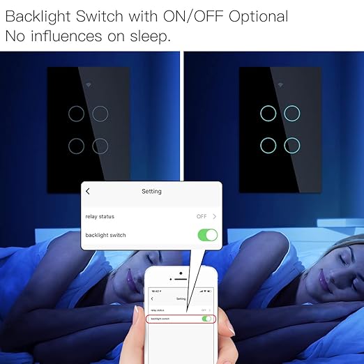 MOES 2.4GHz WiFi Wall Touch Smart Switch Neutral Wire Required, 3 Way - Image 5