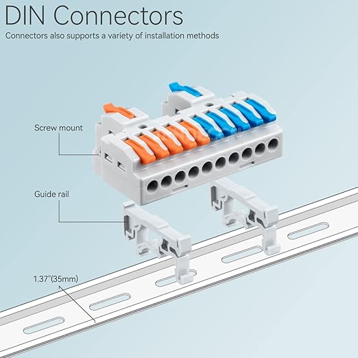 JANDECCN 6pcs DIN Rail Terminal Blocks, DIY Splicing Wire Connectors - Image 3