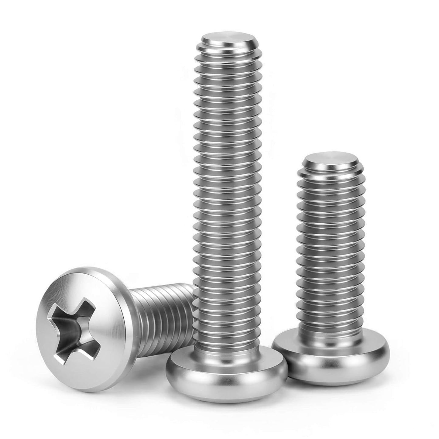 #4-40 x 1'' (50 Pack) Pan Head Machine Screws Phillips Drive Machine Screws, 304 Stainless Steel 18-8, Bright Finish, Fully Threaded,for Furniture Repairs and 3D Printer
