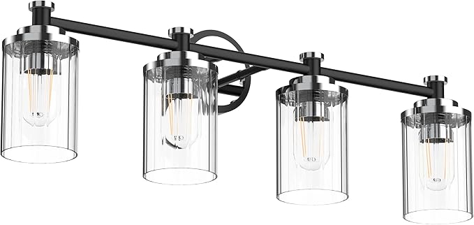 PHIXART Bathroom Lighting Fixtures Black and Chrome Bathroom Vanity Light by PHIXART
