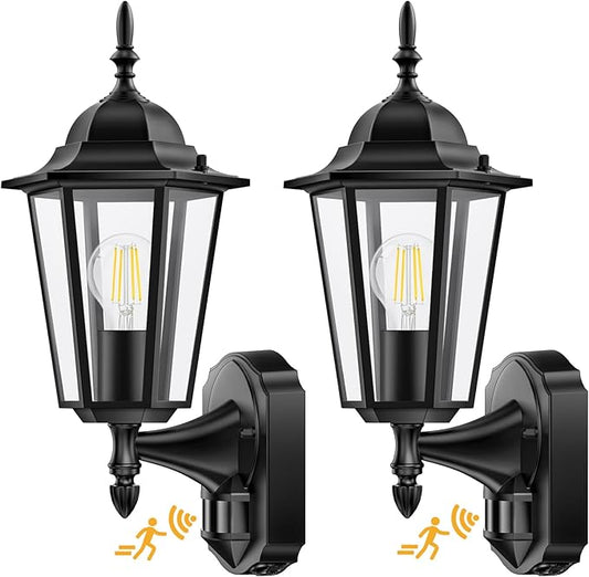 Lamomo 2 Pack Motion Sensor Outdoor Lights, Upgrade Dusk to Dawn Exterior Light by Lamomo