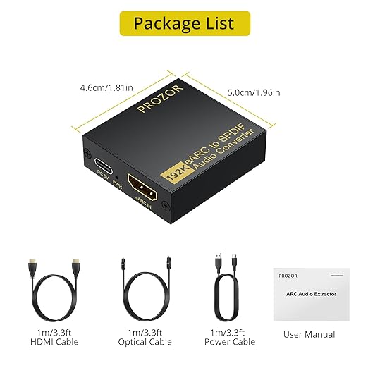 PROZOR eARC/ARC to Optical Audio Extractor, Enhanced eARC Audio Converter - Image 7