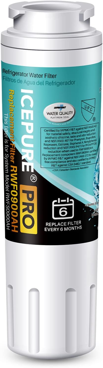 ICEPURE PRO UKF8001 NSF401&473&53&42 Certified Replacement Everydrop EDR4RXD1 by ICEPURE