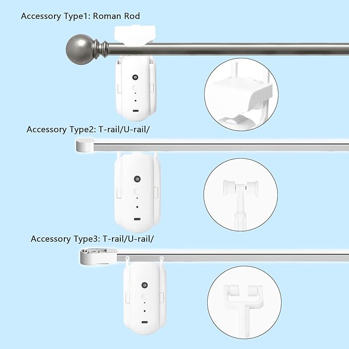Sunydog 2pcs Tuya Smart Curtain Motor BT Voice Control Switch Electric Curtain - Image 4