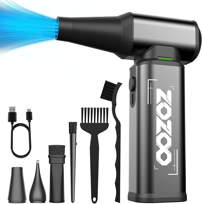 Compressed Air Duster, 180000RPM Powerful Cordless Electric Air Duster by ZOZOO