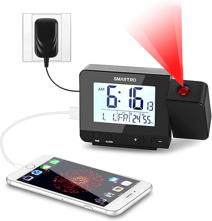 SMARTRO Digital Projection Alarm Clock by SMARTRO