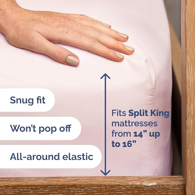 Split Head King Sheet Set – 4 Piece Flex Split Top King Sheets - Image 5