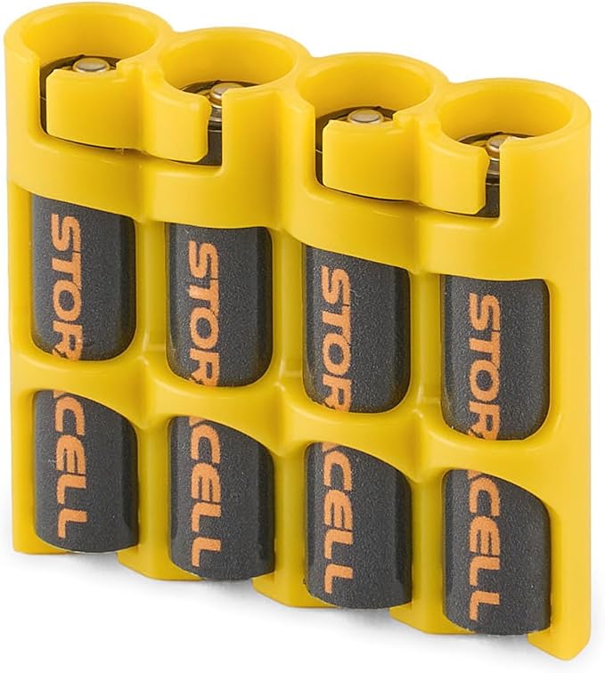 Storacell by Powerpax Slimline AAA Battery Storage Caddy, Holds 4 Batteries by Storacell
