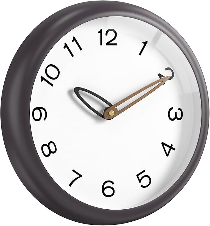 lanktoo Modern Wall Clock, Battery Operated, Tempered Glass, Bathroom by lanktoo