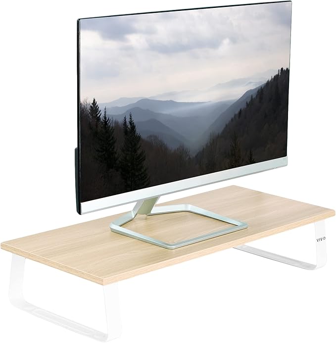 VIVO 24 inch Monitor Stand, Wood and Steel Desktop Riser, Small TV, Ergonomic by VIVO