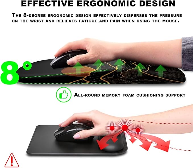 KUOSGM Mouse Pad Wrist Support, Ergonomic Mouse Pad - Image 5