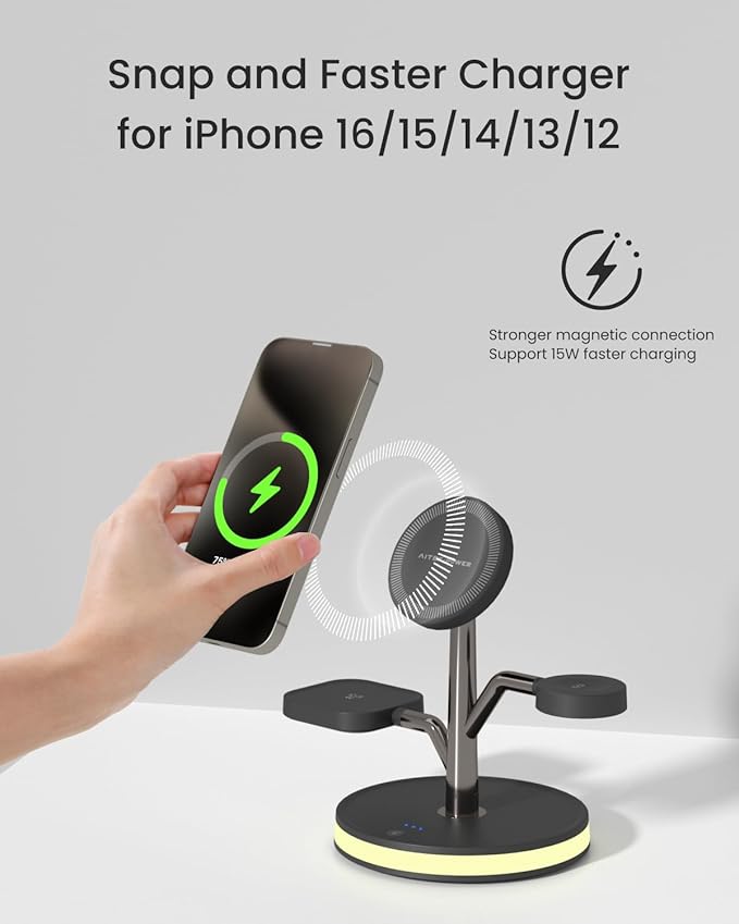 3 in 1 Charging Station for Apple Devices, Fast Charging Magsafe Charger Stand - Image 2