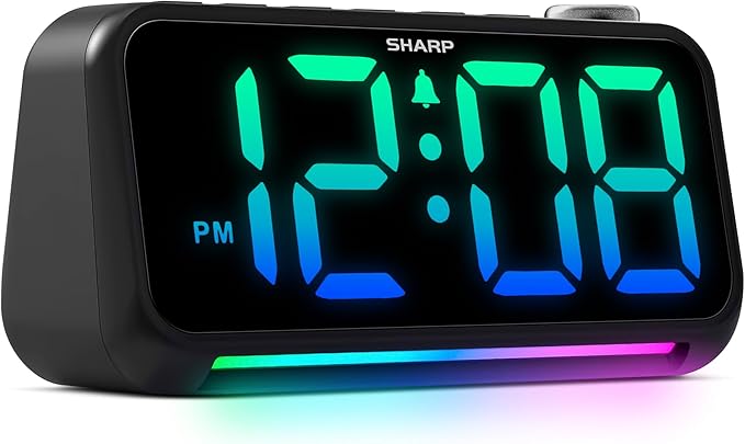 Sharp LED Digital Clock for Bedroom, Super Loud Alarm Clock for Heavy Sleepers by Sharp