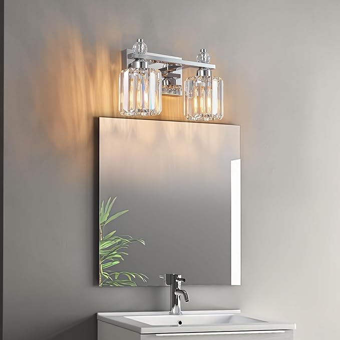 FDPBY Bathroom Vanity Lights 2-Light Chrome Modern Crystal Vanity Light - Image 7