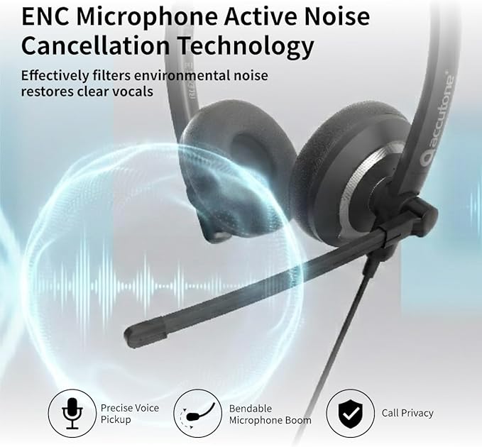 Accutone Conversation 95 Wired Office USB Headset - Image 4