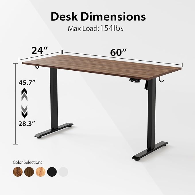 Agilestic Electric Standing Desk, Large 60 x 24 Inches Height Adjustable Desk - Image 3