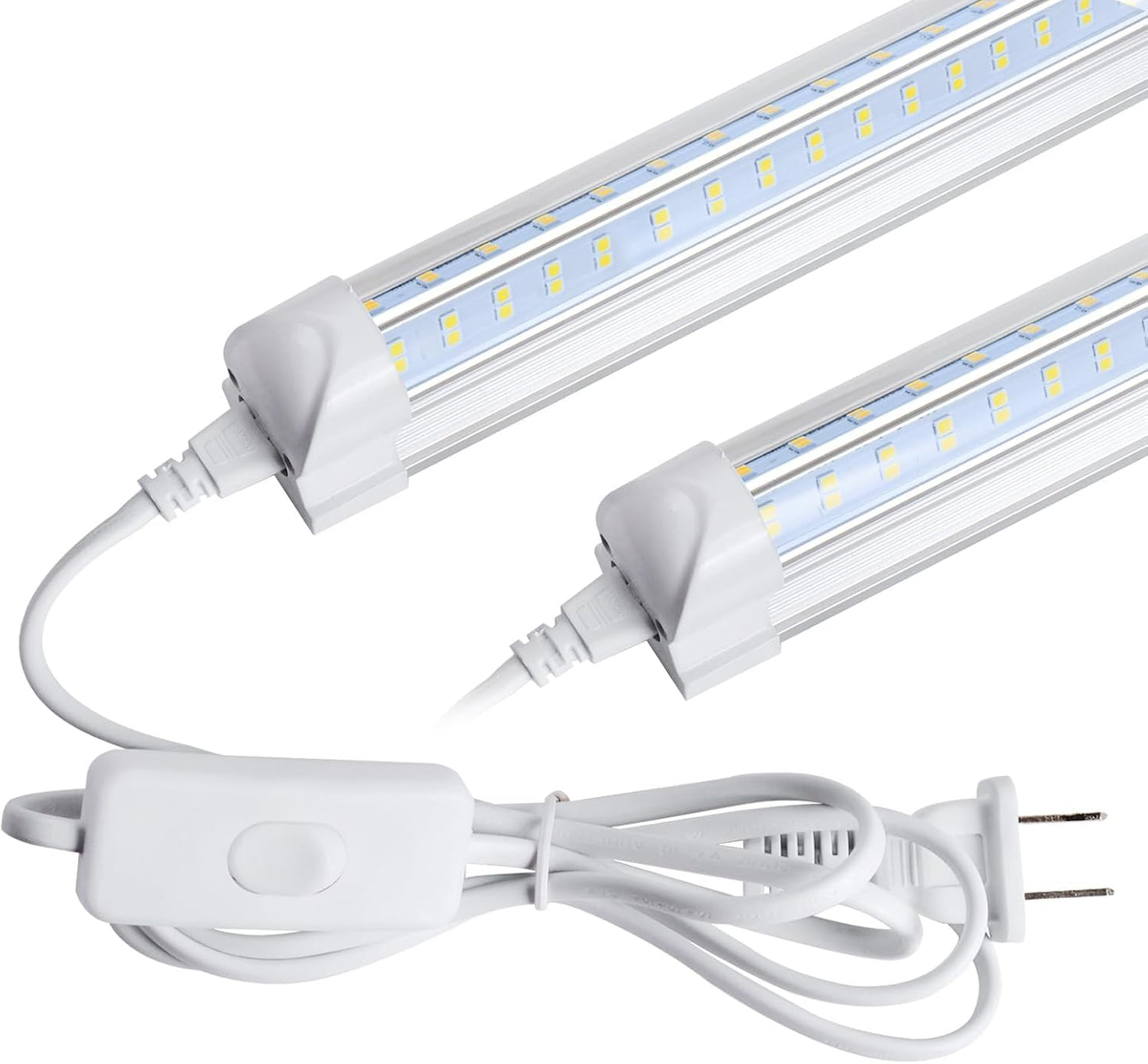 AQIQUUT Led Shop Light 2ft,Led Shop Light,25W 6500K 3200LM Clear Cover,T8 LED Light Fixture,Ceiling and Utility Shop Lights,Linkable Light Fixture for Room,Garage,Workbench,Warehouse(2-Pack)