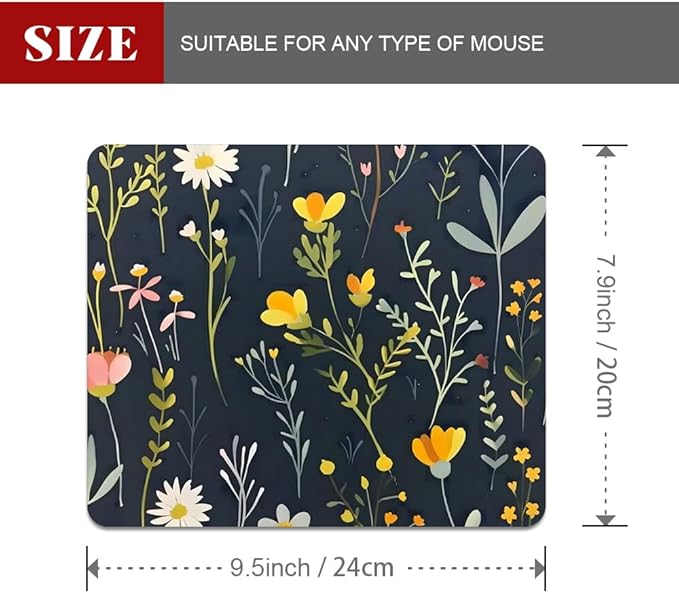 Dreamy Floral Pattern Square Mouse pad, Waterproof, Anti Slip Rubber Base - Image 2