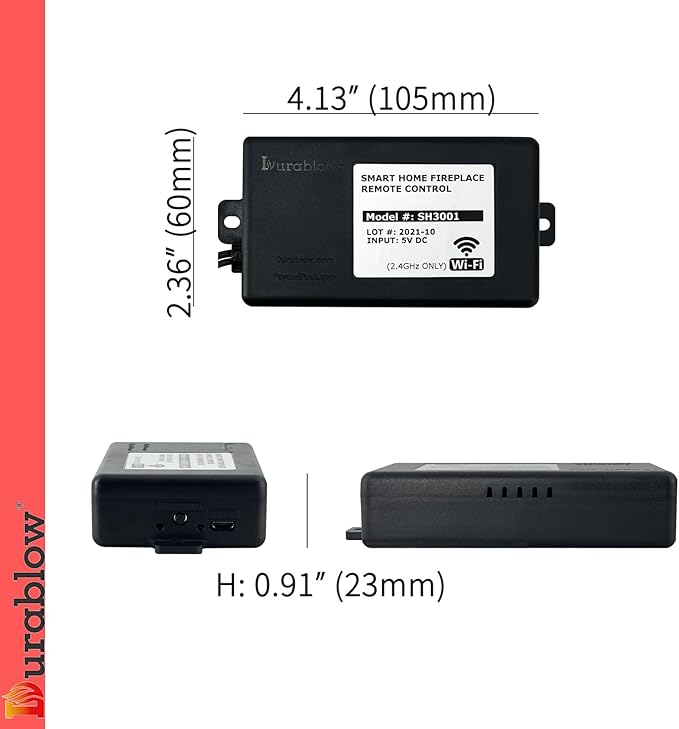 Durablow SH3001 On/Off WiFi Gas Fireplace Remote Control - Image 2