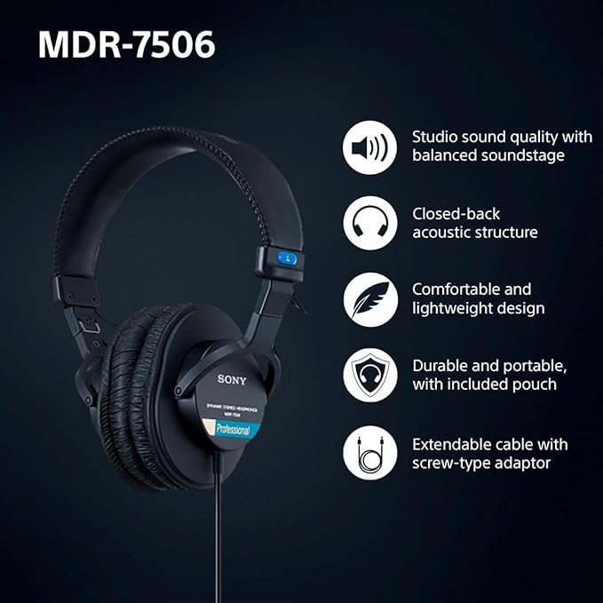 Sony MDR7506 Professional Large Diaphragm Headphone - Image 4