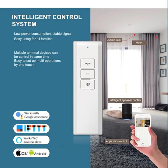 OlideSmart DIY WiFi Smart Automatic Curtain Motor Track System, Automatic - Image 6