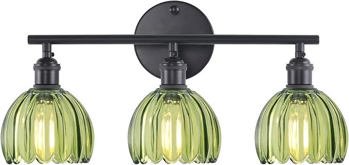 Shenmoyl Bathroom Light Fixtures, 3-Light Black Vanity Wall Light Over Mirror by Shenmoyl