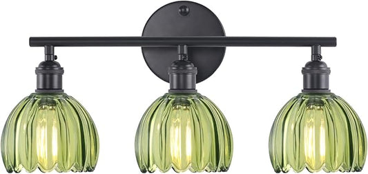 Shenmoyl Bathroom Light Fixtures, 3-Light Black Vanity Wall Light Over Mirror by Shenmoyl
