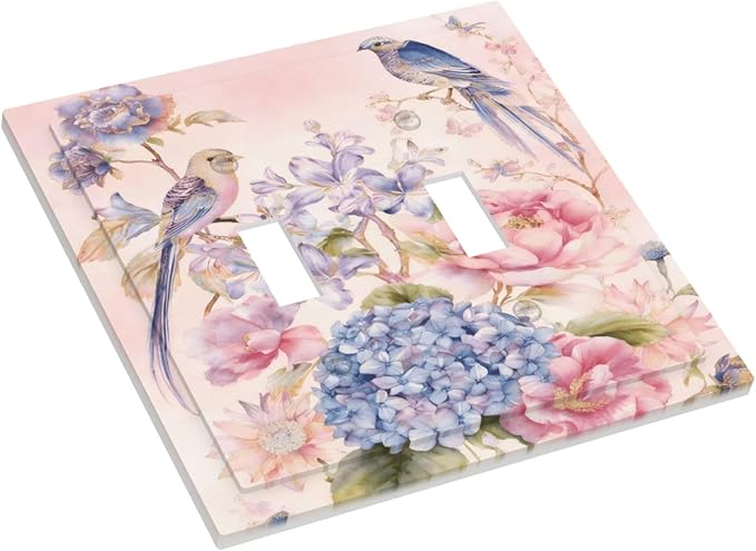 Bvtewkhz Floral Birds Morris 2 Gang Double Toggle Decorative Outlet Covers - Image 3