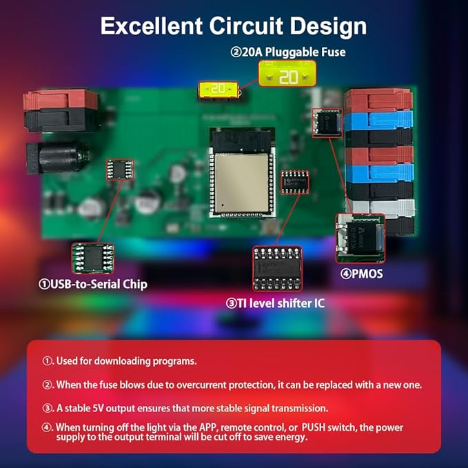 Sogledwow Elite Series ESP32 WLED LED Strip Controller Dynamic Mic Sound - Image 9
