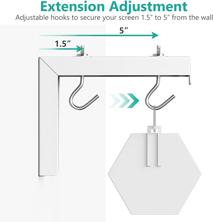 WALI Universal Projector Screen Ceiling Mount, Wall Hanging Mount L-Brackets - Image 5