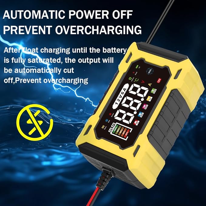 6-Amp 12V Smart Car Battery Charger, Battery Maintainer Trickle Charger - Image 9