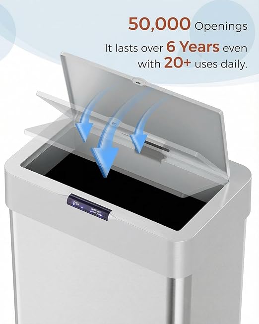 TLSUNNY 16 Gallon Motion Sensor Trash Can, Touchless Automatic Garbage Can - Image 9