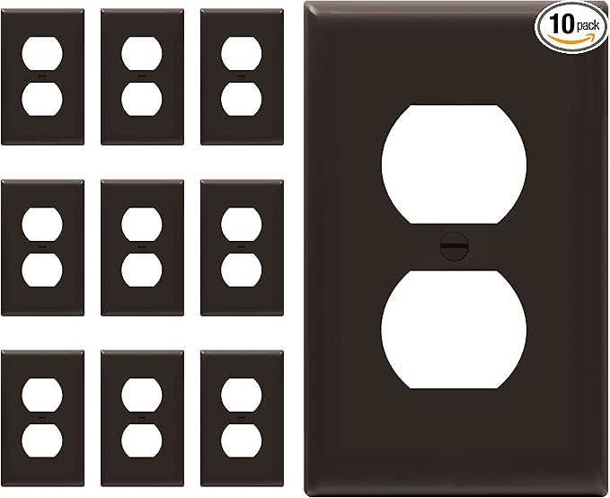 ENERLITES Duplex Receptacle Outlet Wall Plate, Gloss Finish, Size 1-Gang 4.50" by Enerlites