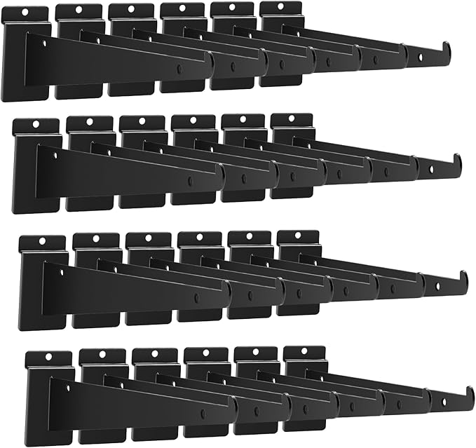 24Pcs Slatwall Shelf Bracket 14 inch, Heavy Duty Slatwall Knife Shelf Bracket by APOCHON