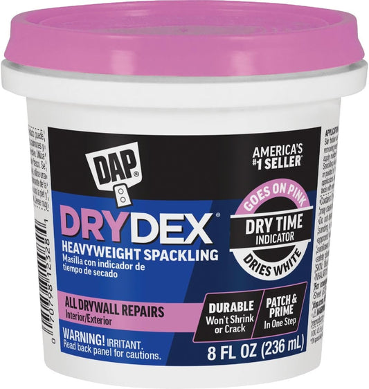 Dap 12328 DryDex Spackling Interior/Exterior, 1/2-Pint , White