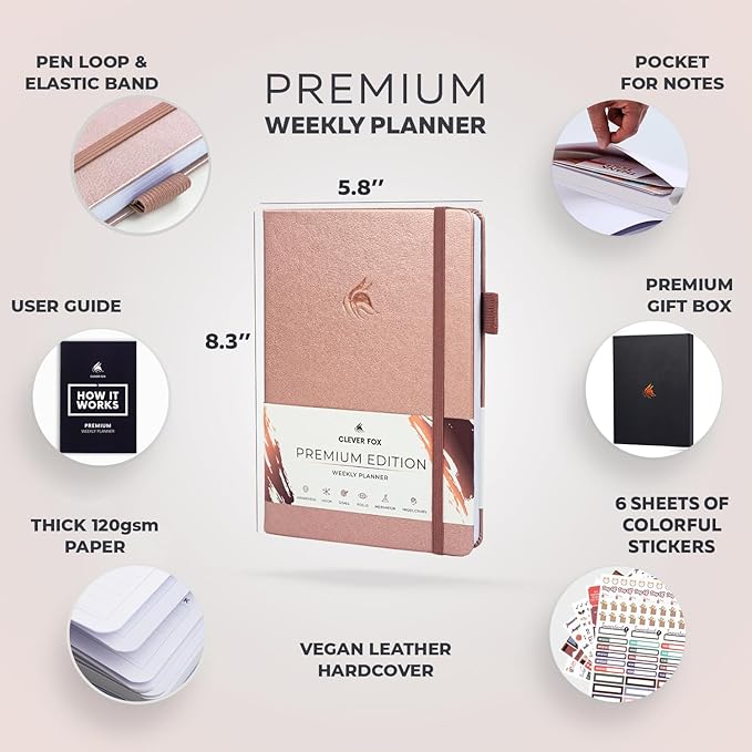 Clever Fox Planner Premium Edition – Undated Luxurious Weekly & Monthly Planner - Image 2