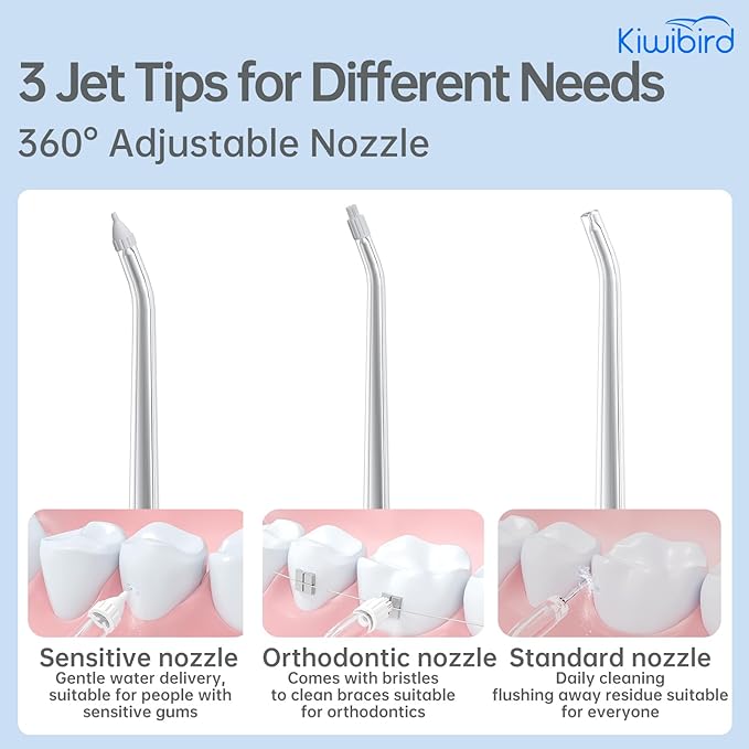 KIWIBIRD Mini Water Flosser for Travel, Ultra-Portable Cordless Oral Irrigator - Image 8