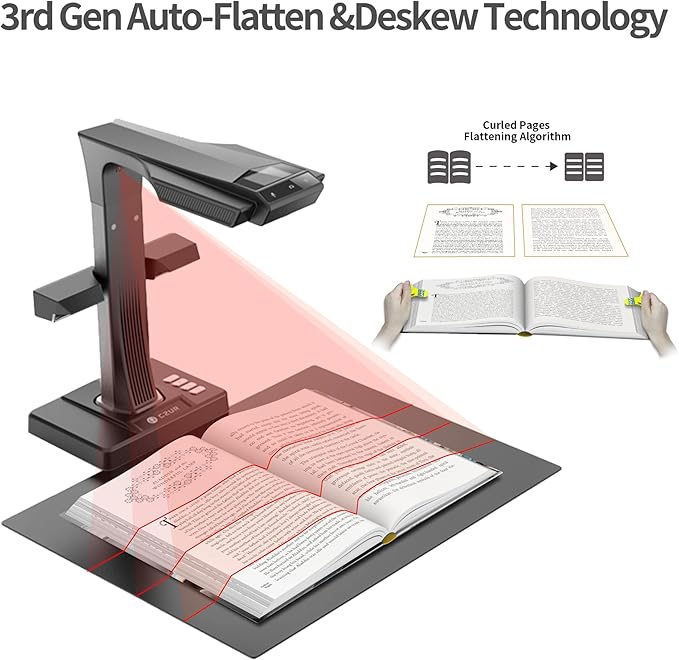 CZUR ET24 Pro Professional Book Scanner, 24MP Document Camera, 3rd Gen - Image 3