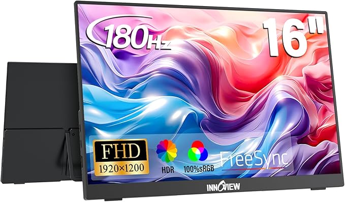 InnoView 16-inch 180Hz Portable Monitor FHD1920×1200 100% sRGB Laptop Screen by InnoView