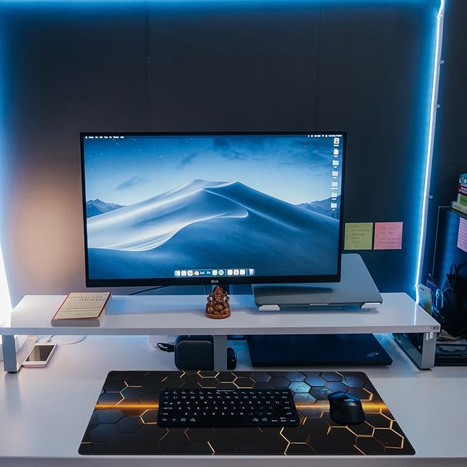 Eflxamz Large Gaming Mouse Pad for Desk, Honeycomb Technology Desk Pad - Image 6