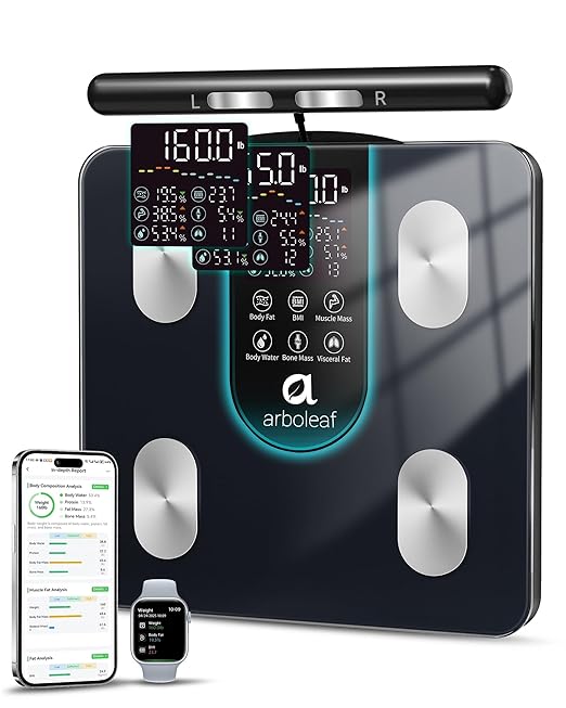 arboleaf Smart Scale for Body Weight, 8-Electrode Dual-Frequency BIA Bathroom by arboleaf