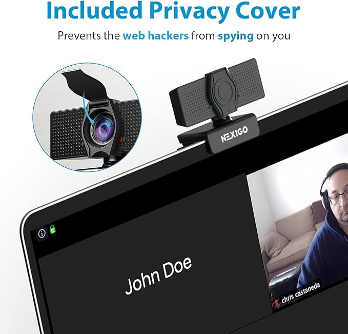 NexiGo N60 1080P Webcam with Microphone, Software Control & Privacy Cover - Image 3