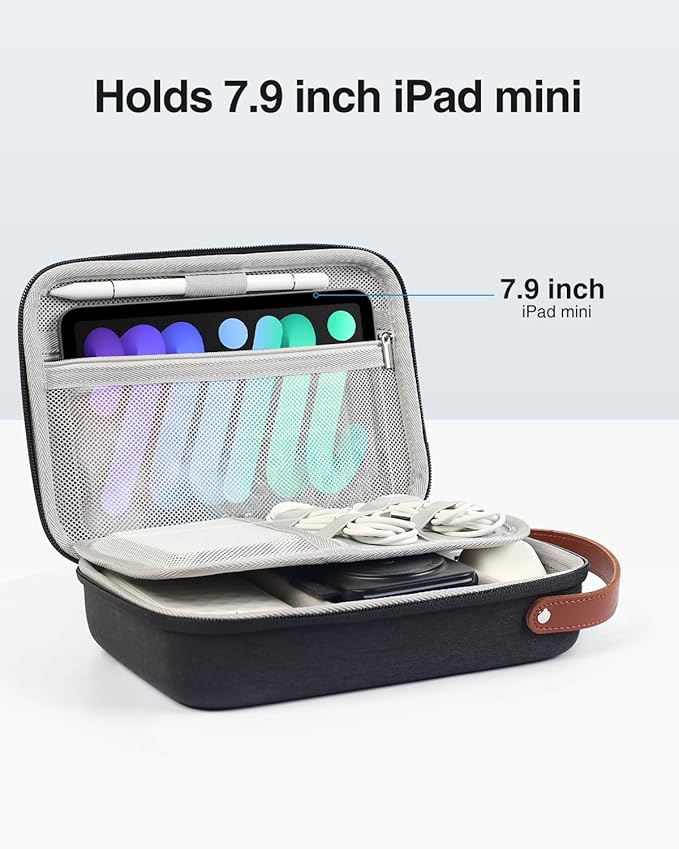 Luxtude Tech Organizer Travel Case, Portable Electronics Organizers, Hard Case - Image 3