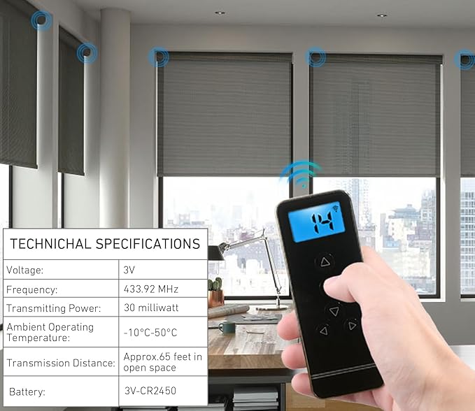 15-Channel Blind Remote Controller, Window Blinds & Shades - Image 5